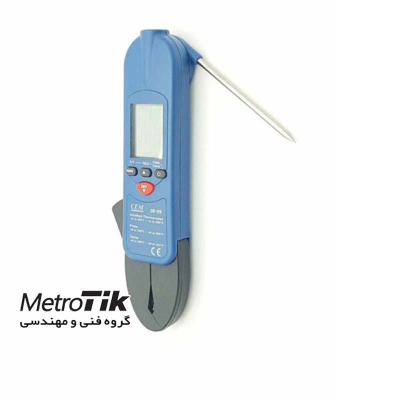 ترمومتر میله ای + کلمپی + مادون قرمز Thermometer With Thermistor Probe & Clamp CEM IR-99 سی ای ام CEM IR-99
