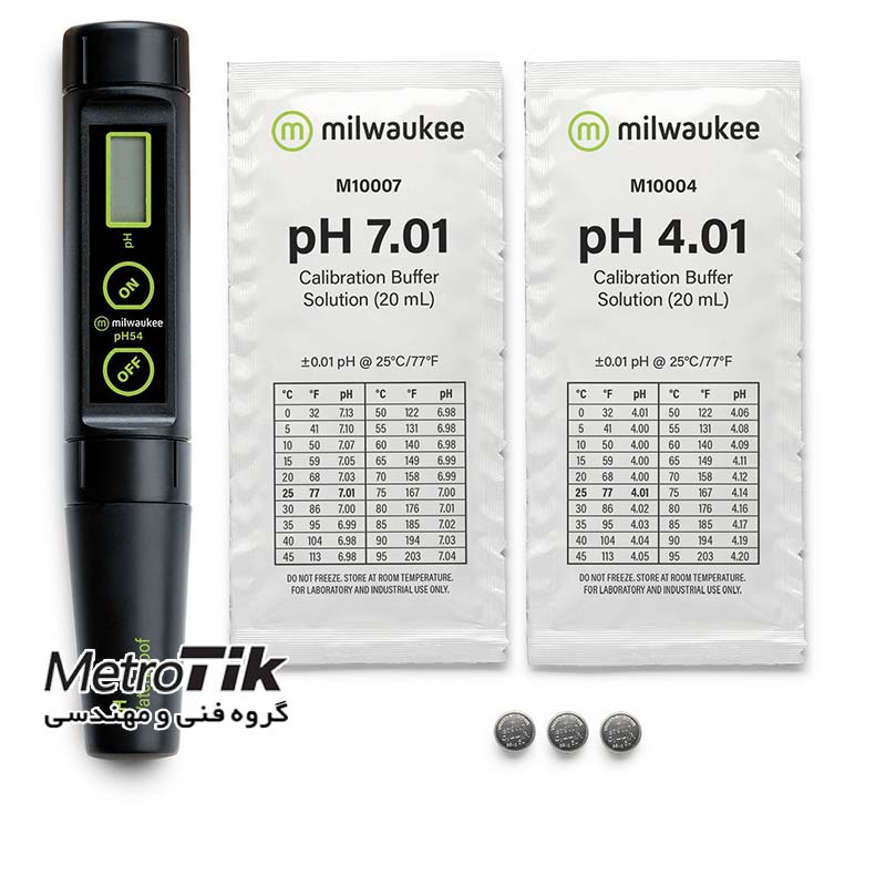تستر pH متر دیجیتال یک صدم Waterproof pH Pens MILWAUKEE pH54 میلواکی MILWAUKEE pH54