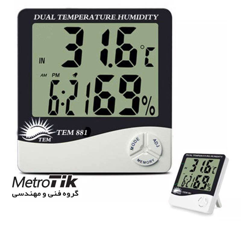 دما سنج و رطوبت سنج محیطی Temperature & Humidity Meter TEM 881 تم TEM 881