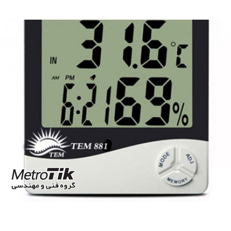 دما سنج و رطوبت سنج محیطی Temperature & Humidity Meter TEM 881 تم TEM 881