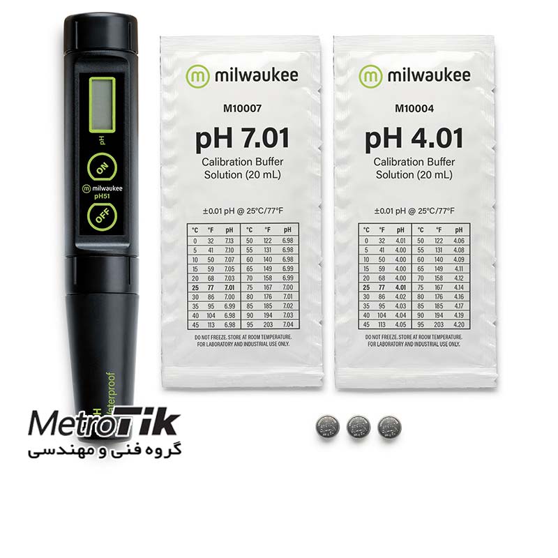 دستگاه pH متر قلمی Waterproof pH Tester MILWAUKEE pH51 میلواکی MILWAUKEE pH51