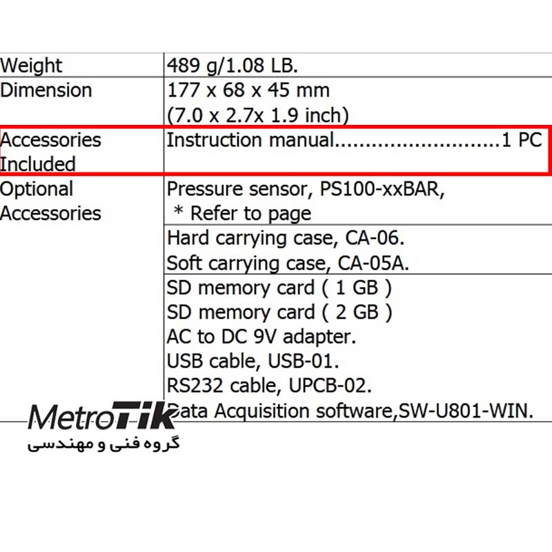 فشارسنج + دیتالاگر پراب جدا Digital Manometer And Data Logger LUTRON PS-9303SD لوترون LUTRON PS-9303SD
