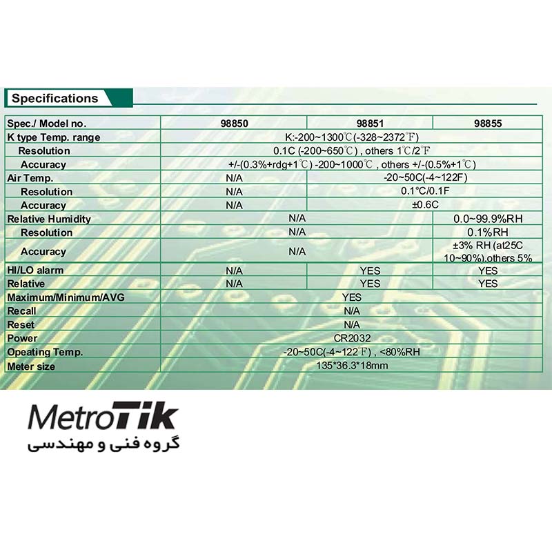 ترمومتر قلمی دما Type K Type K Temperature Thermometer MIC 98850 ام آی سی MIC 98850