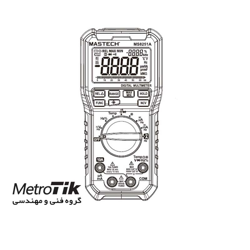 مولتی تستر و دماسنج Multimeter Thermometer  MASTECH MS8251A مستک  MASTECH MS8251A