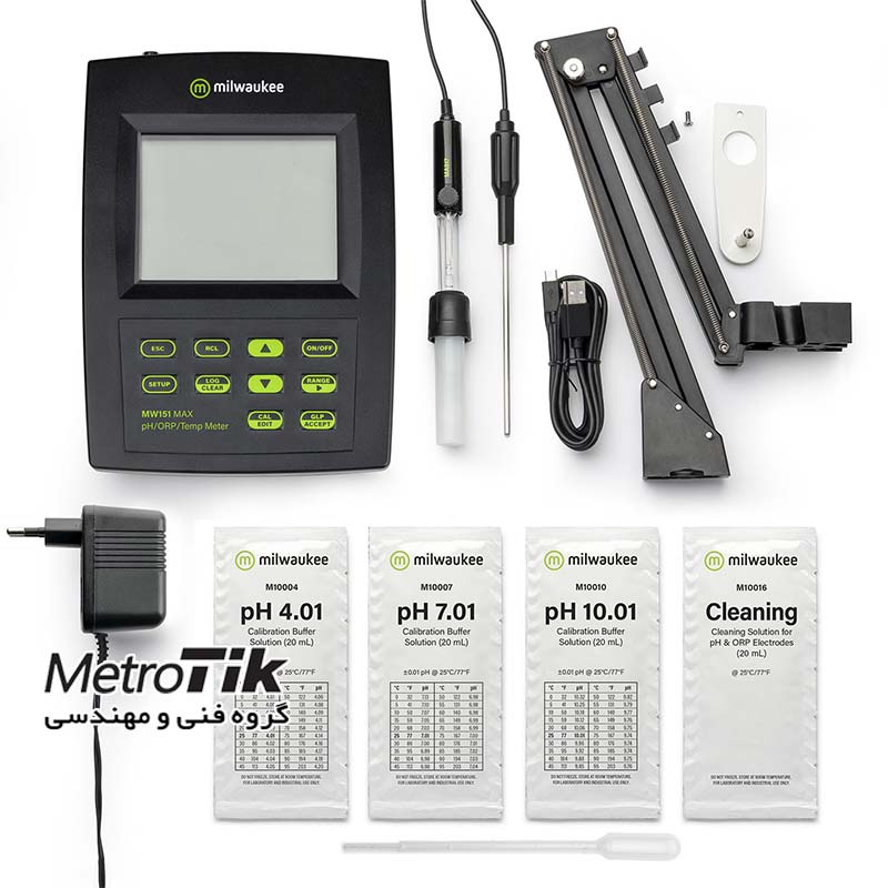 دیتالاگر pH متر رومیزی + USB  pH/ORP/Temp Bench Meter MILWAUKEE MW151 MAX میلواکی MILWAUKEE MW151 MAX
