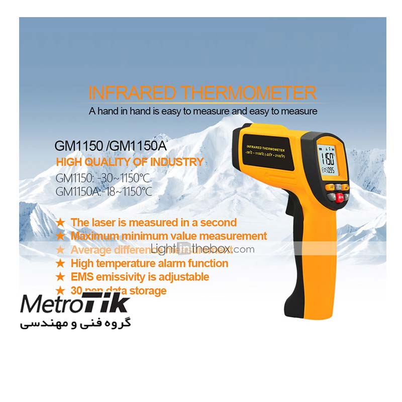 ترمومتر لیزری 1150 درجه Non Contact Thermometer BENETECH GM1150 بنتک BENETECH GM1150