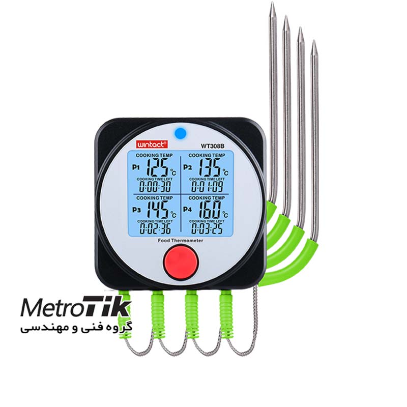 ترمومتر هوشمند 4 کانال Food Thermometer WINTACT WT308B وینتکت WINTACT WT308B