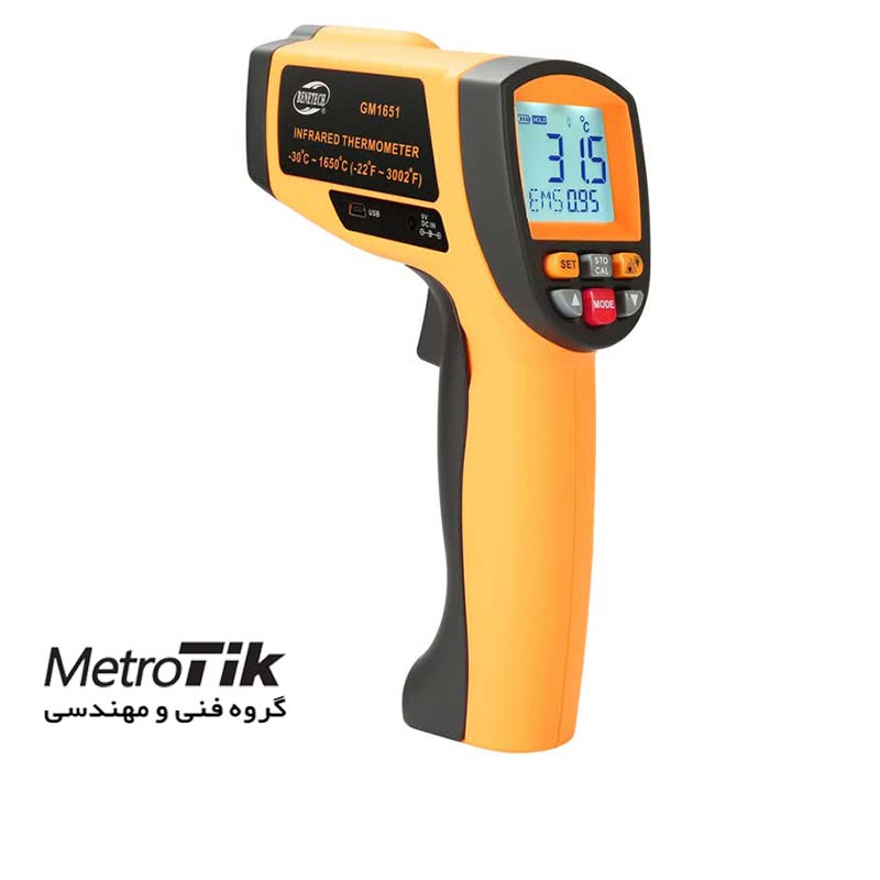 ترمومتر لیزری 1650 درجه Infrared Thermometer بنتک BENETECH GM1651