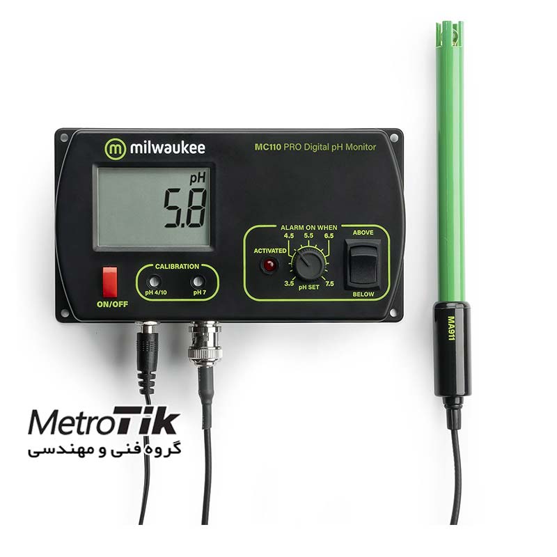 مانیتورینگ و کنترلر pH آنلاین pH Monitor Mid Range میلواکی MILWAUKEE MC110 PRO
