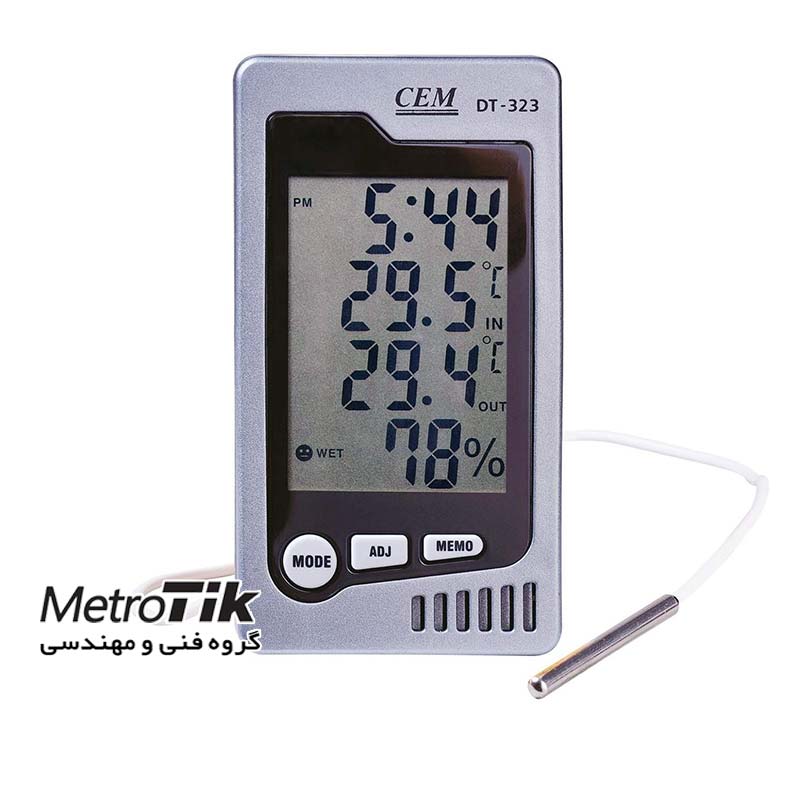 دماسنج و رطوبت سنج محیطی پراب جدا  Temperature Hygrometer With External Probe سی ای ام CEM DT-323