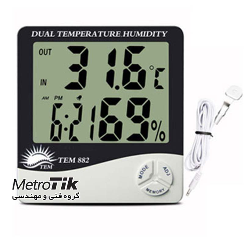 دما سنج و رطوبت سنج پراب جدا Temperature & Humidity Meter تم TEM 882