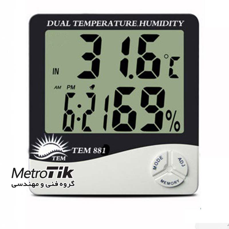 دما سنج و رطوبت سنج محیطی Temperature & Humidity Meter تم TEM 881