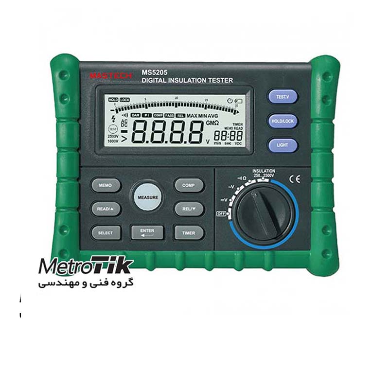 تستر مقاومت عایق 100 گیگا اهم  Digital Insulation Tester  مستک MASTECH MS5205