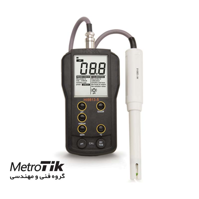 دستگاه TDS EC pH و دما  pH/EC/TDS Meter هانا HANNA Hi9813-5